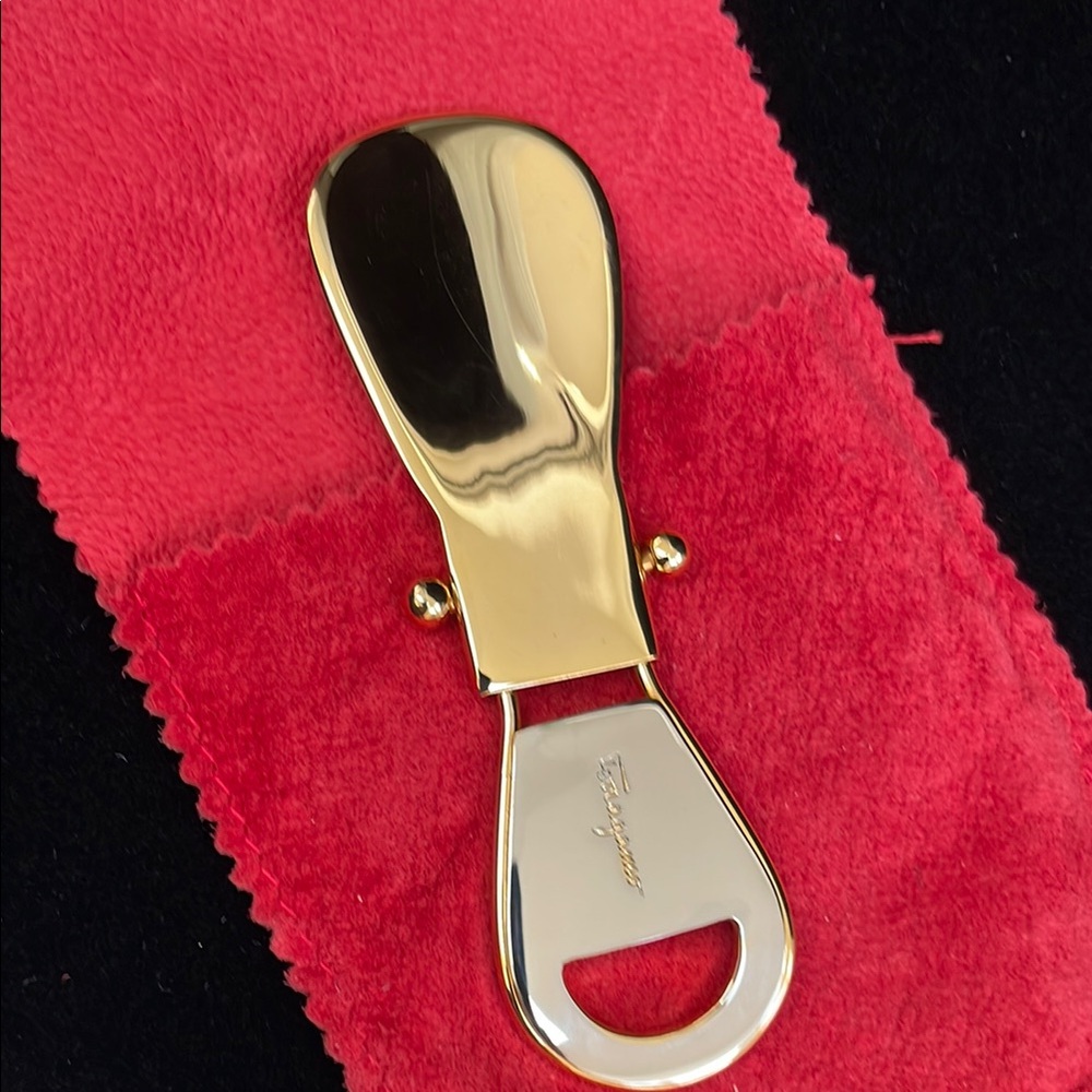 Salvatore Ferragamo Folding Gold Shoe Horn